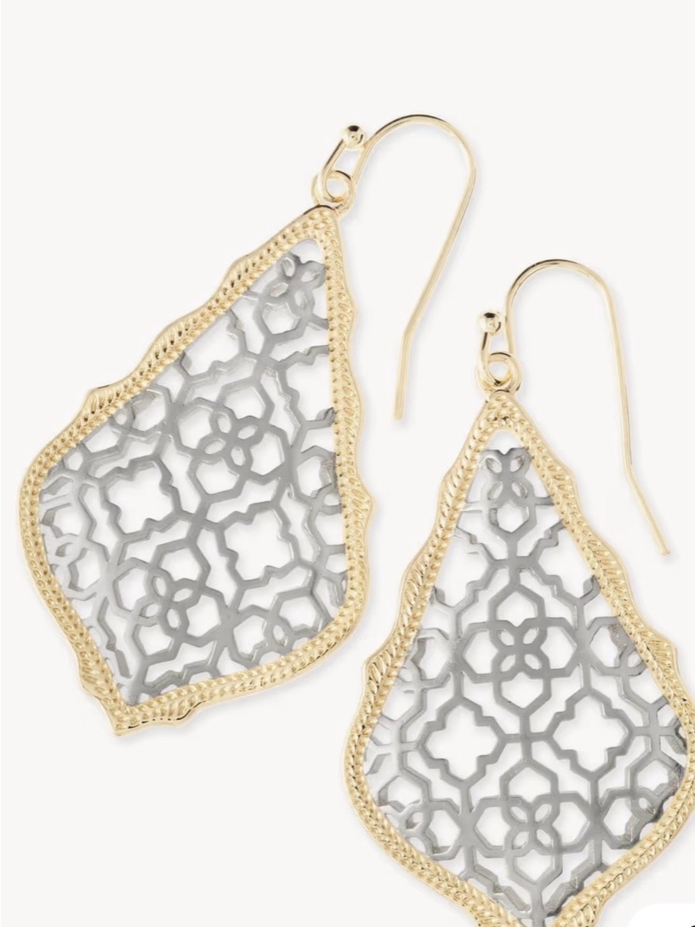 Kendra Scott - Addie Gold Drop Earrings in Silver Filigree